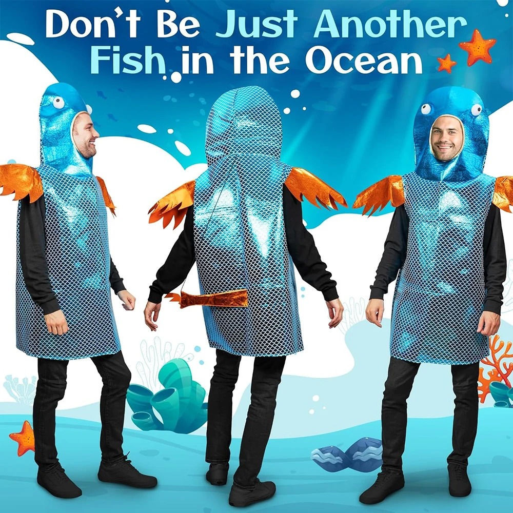 Aquarium Fish Usa - Costume da Pesce Blu Lucido con