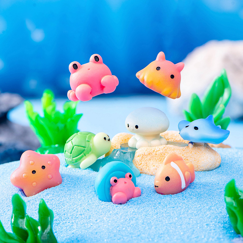 Aquarium Fish Dolphin - Resina creativa animali dell'oceano delfini Qctopuses