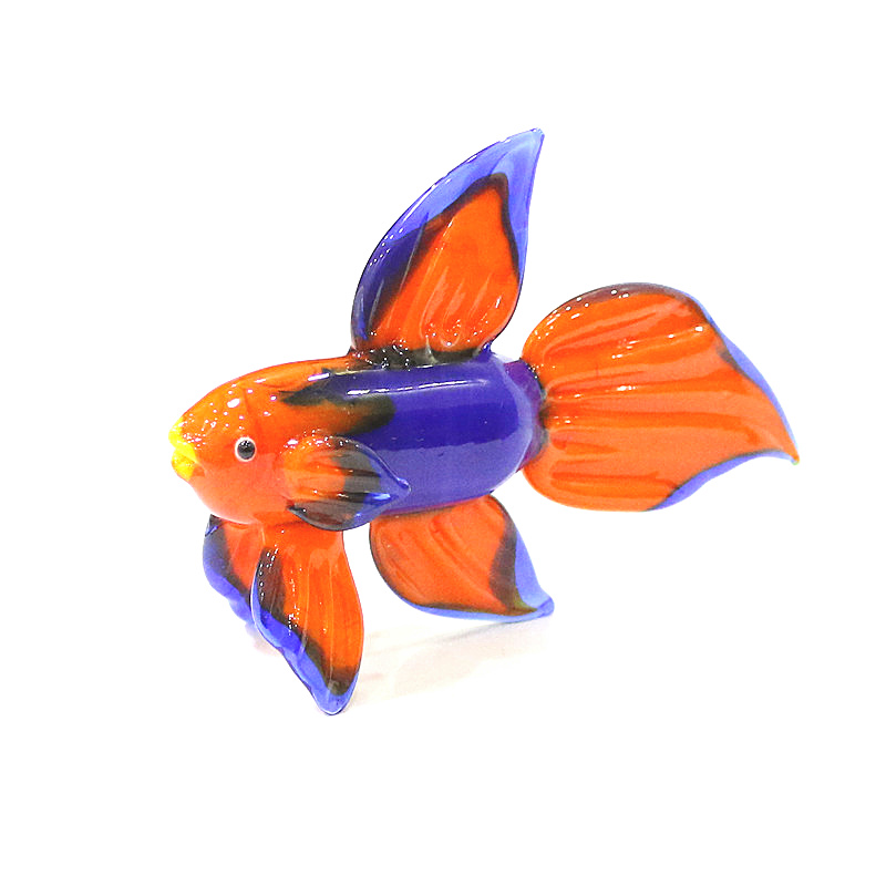 Live Fish Aquarium - Arancione vetro di Murano pesce tropicale